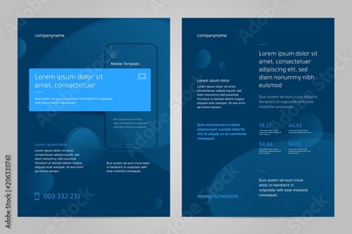 Layout template design with Mobile application. Business brochure flyer design layout.