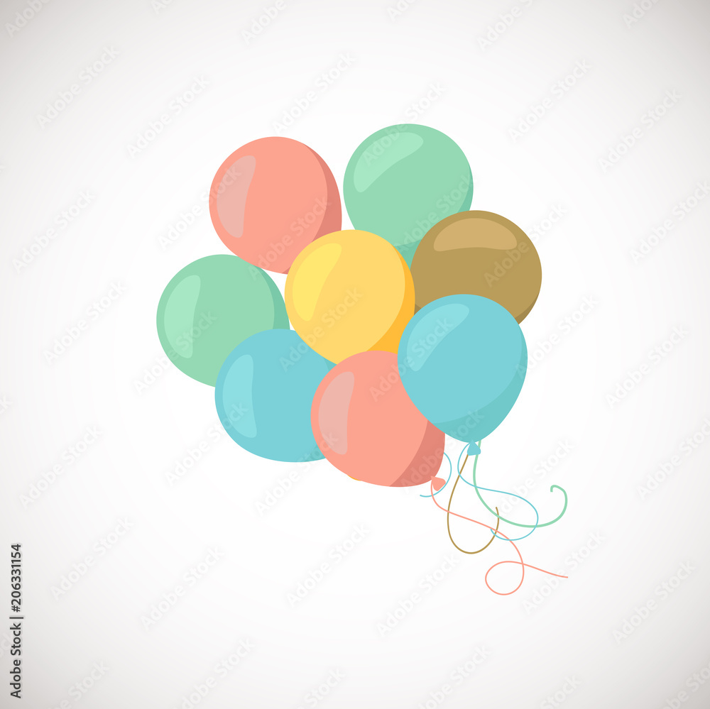 Holiday banners with colorful balloons. Vector.
