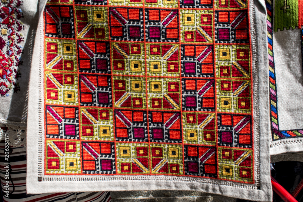 The bulgarian embroidery is a stitch on a fabric decoration. It applies almost all the clothes, part of the Bulgarian folk costume, both in men's and women's clothing all over Bulgaria. The bulgarian embroidery is a stitch on a fabric decoration. It applies almost all the clothes, part of the Bulgarian folk costume, both in men's and women's clothing all over Bulgaria.