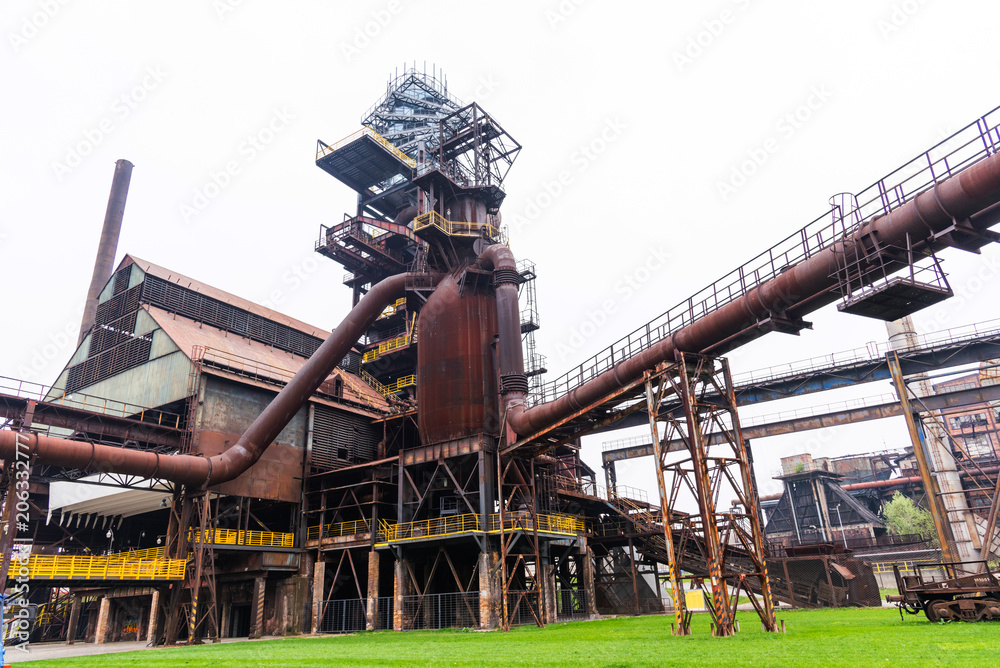 Bolt Tower and the blast furnace in Vitkovice in Ostrava, Czech Republic