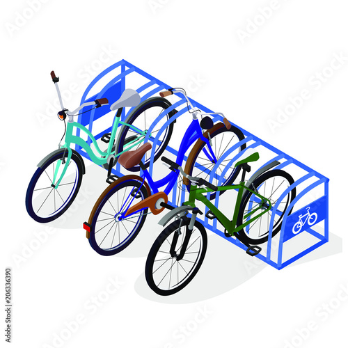 parking for bicycles. isometric 3d