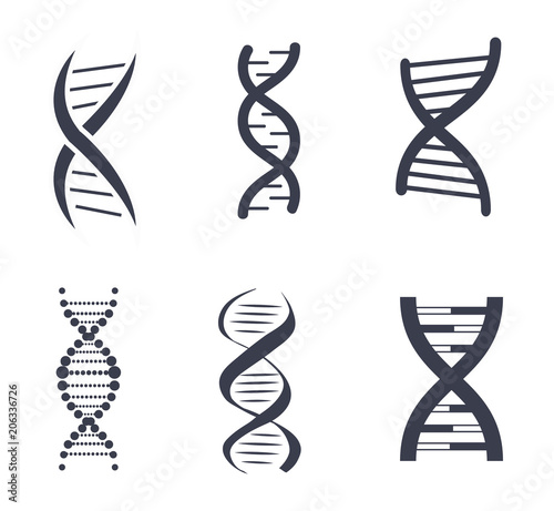 DNA Silhouettes Set Poster Vector Illustration