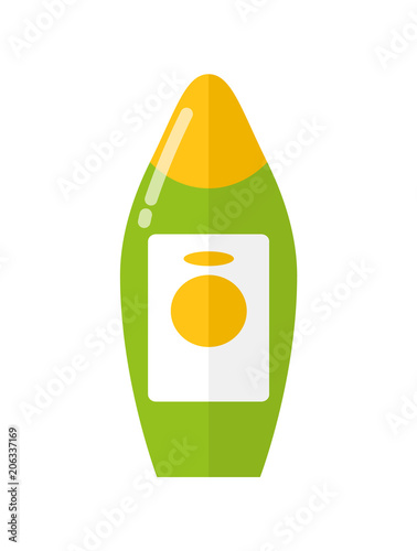 Bright Glossy Bottle of Aromatic Citrus Shampoo