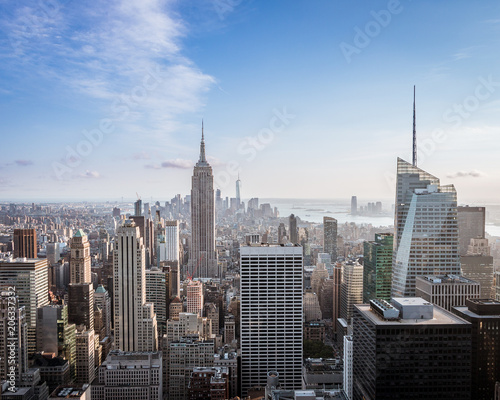 Manhattan view daylight morning in New York City
