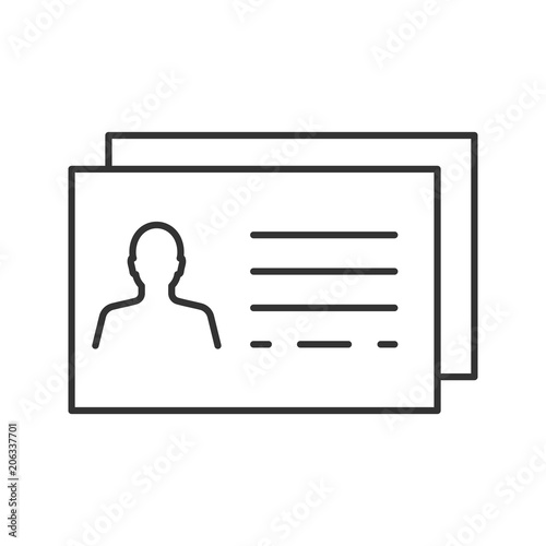 Business card template linear icon