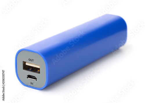 Blue portable power bank photo