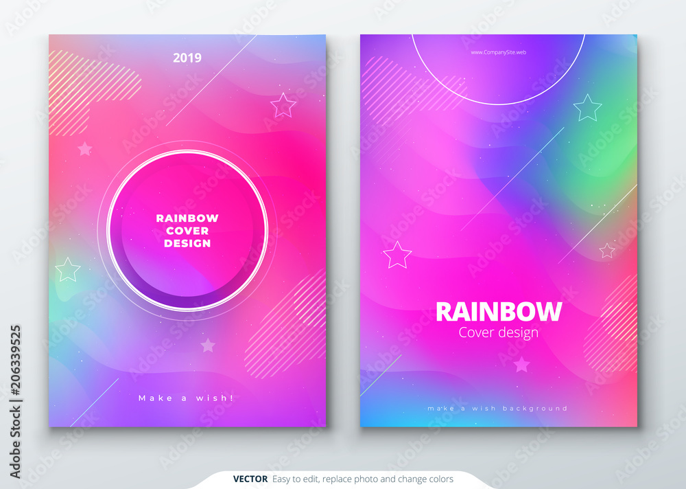 Liquid color covers set. Fluid shapes composition. Futuristic design posters. Eps10 vector.
