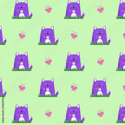 The cat is engaged in yoga