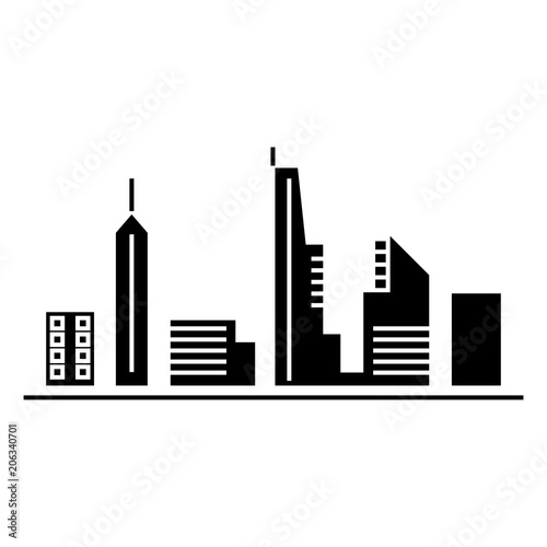Urban skyblack  black icon, vector illustration. Urban skyblack   concept sign. photo