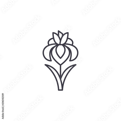 Iris line icon, vector illustration. Iris flat concept sign.