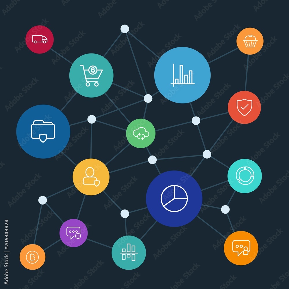 Abstract background with polygonal connected lines. Set of networking, charts, chat and messenger, security, shopping outline icons. Can be use for websites, mobile apps, presentations. Abstract background with polygonal connected lines. Set of networking, charts, chat and messenger, security, shopping outline icons. Can be use for websites, mobile apps, presentations.