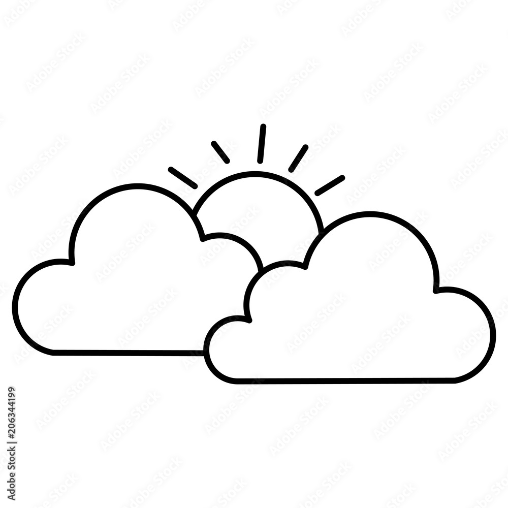 clouds sky with sun vector illustration design clouds sky with sun vector illustration design