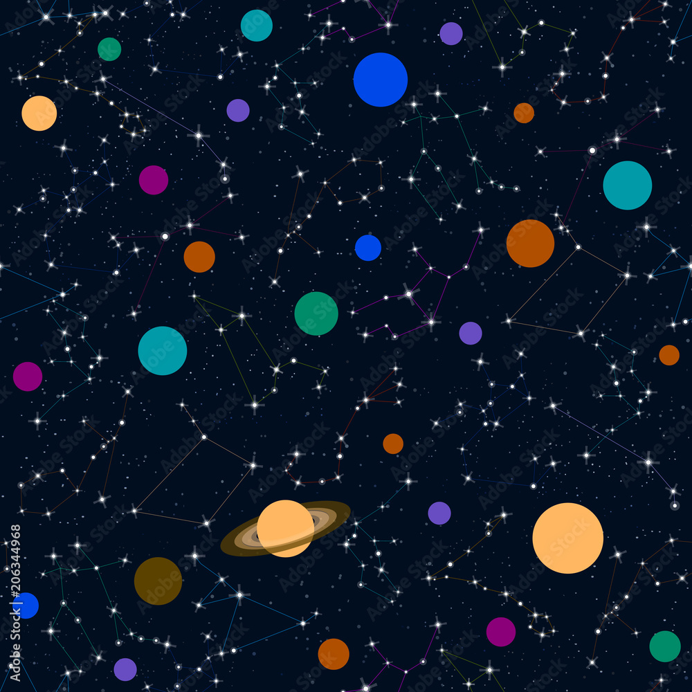Fototapeta premium pattern constellations and planets