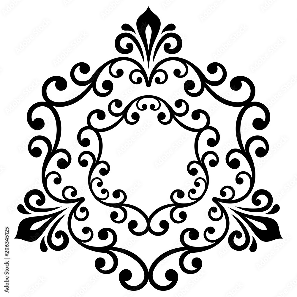Elegant ornament in classic style. Abstract traditional pattern with oriental elements. Classic vintage black and white pattern Elegant ornament in classic style. Abstract traditional pattern with oriental elements. Classic vintage black and white pattern