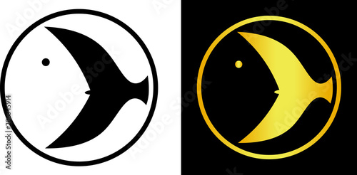 image of head and tail fish minimalist logo