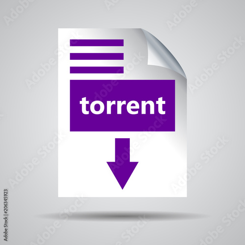 flat ultra violet torrent format download icon on a grey backgro