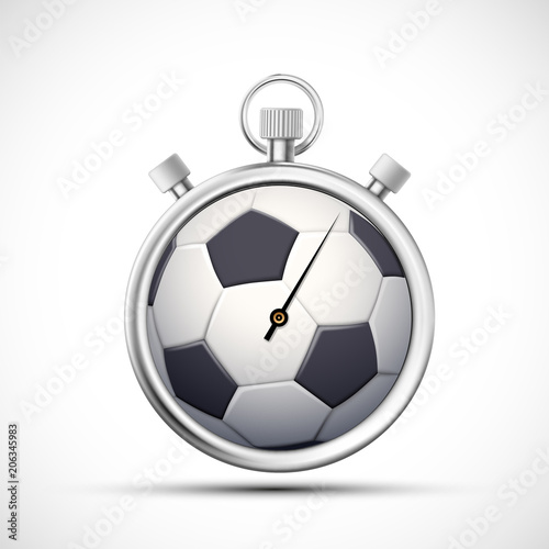 Icon stopwatch with a soccer ball