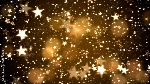 Colorful Animated Shining Stars Particle Background - Loop Golden