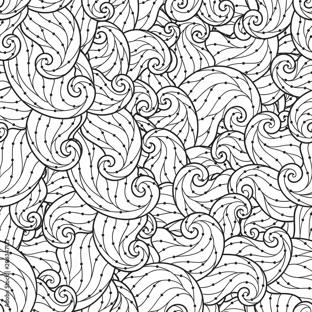 Seamless Pattern for coloring book.