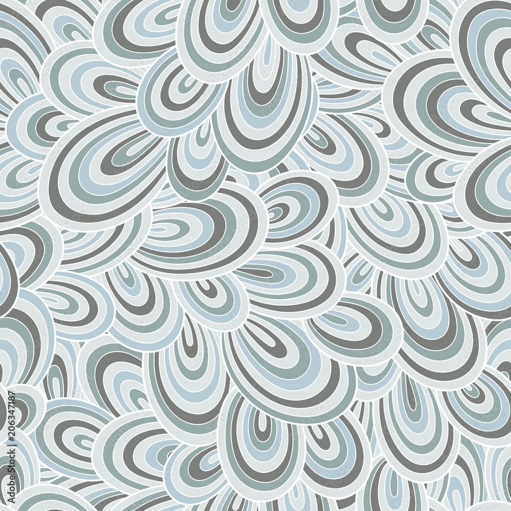 Seamless abstract hand-drawn waves pattern, wavy background.