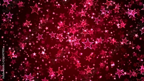 Colorful Animated Falling Shining Stars Particle Background - Loop Pink Red