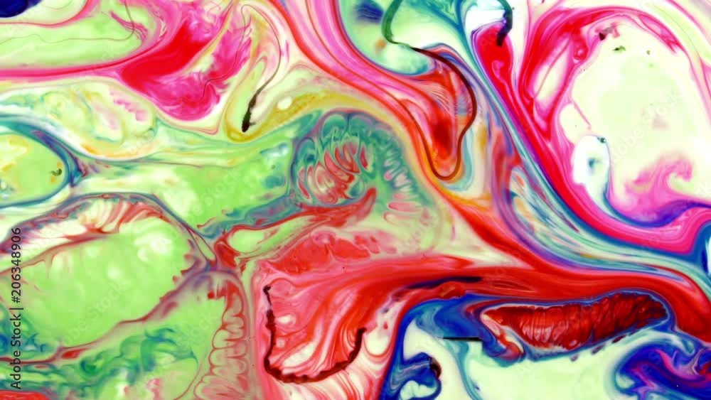 Abstract Colorful Mix of Paint Food Ink