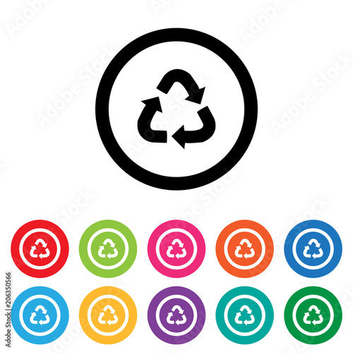 Recycling symbol icon set
