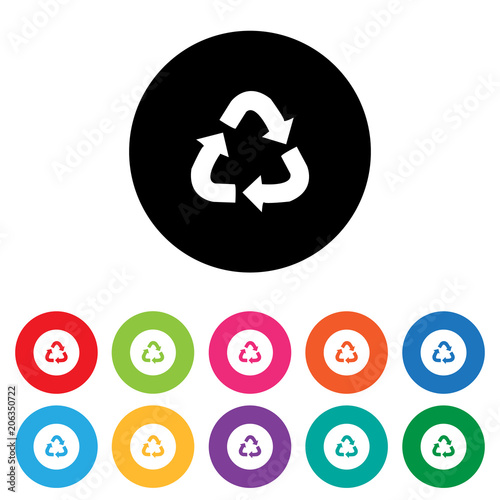 Recycling symbol icon set