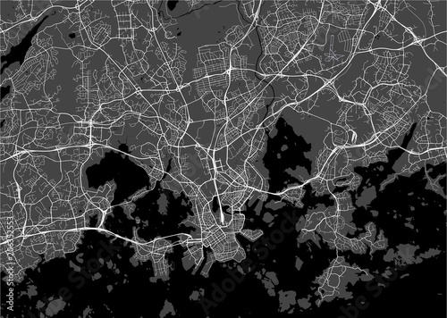 map of the city of Helsinki, Finland