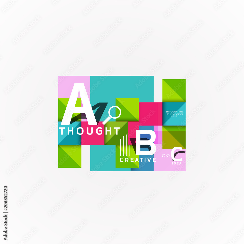 Abstract geometric option infographic banners, a b c steps process Abstract geometric option infographic banners, a b c steps process