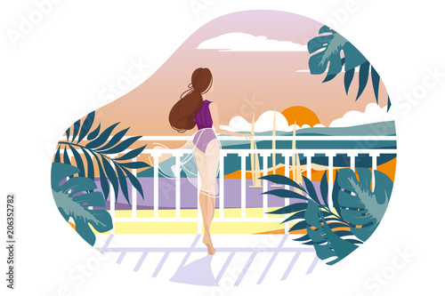 Girl on balcony waiting
