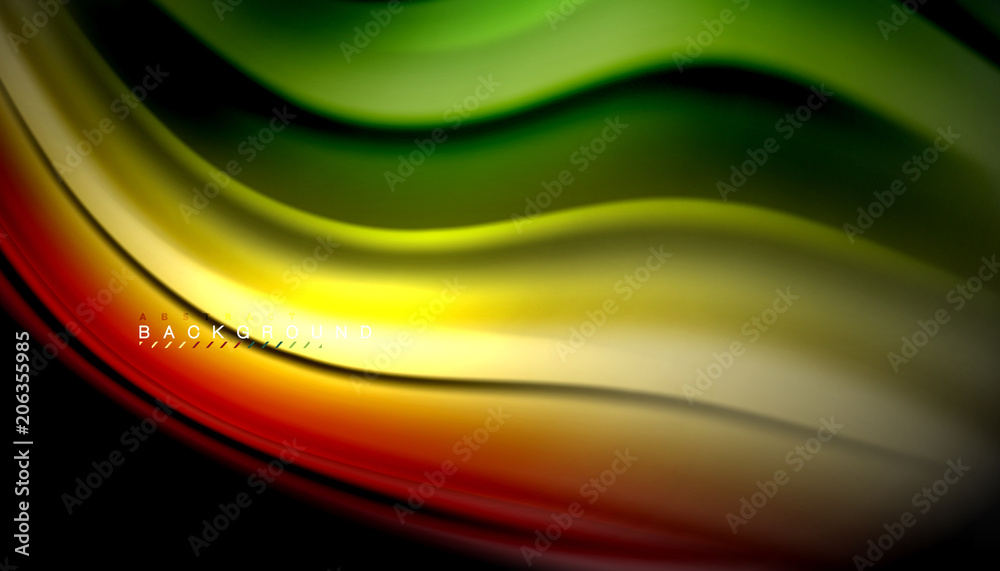 Obraz premium Fluid mixing colors, vector wave abstract background