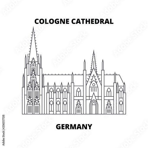 Cologne Cathedral, Germany  line icon, vector illustration. Cologne Cathedral, Germany  linear concept sign.