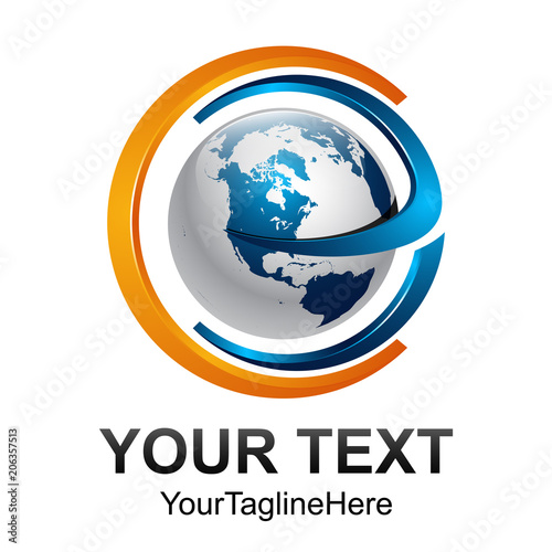 Creative abstract digital sphere technology vector logo design template element. Web Network Internet business Logotype concept circle icon.