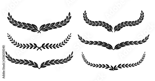 Beautiful decorative laurels vector set