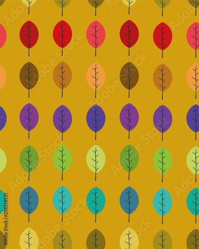 seamless colorful leaf pattern