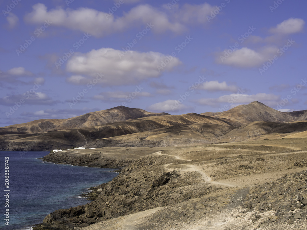 Route from Puerto Calero to playa Quemada, Lanzarote, Canary Islands, Spain