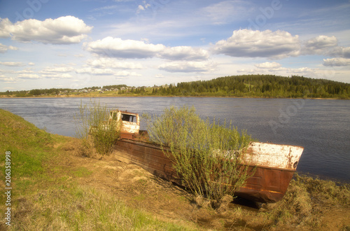 old ship on the pier