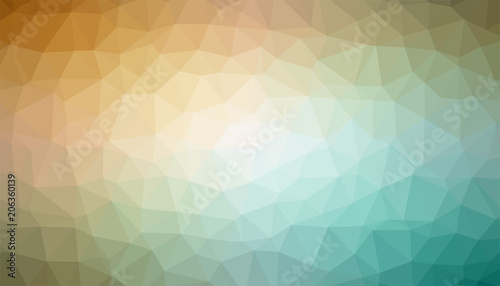 Yellow and turquoise triangulated background texture vector