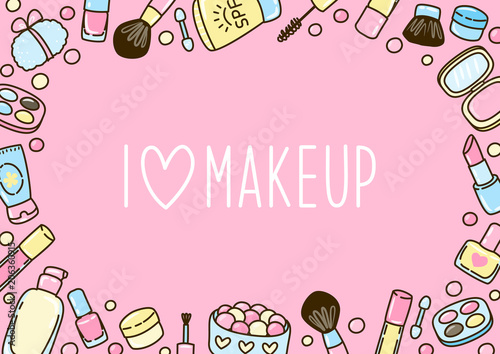Cute makeup frame for Your design