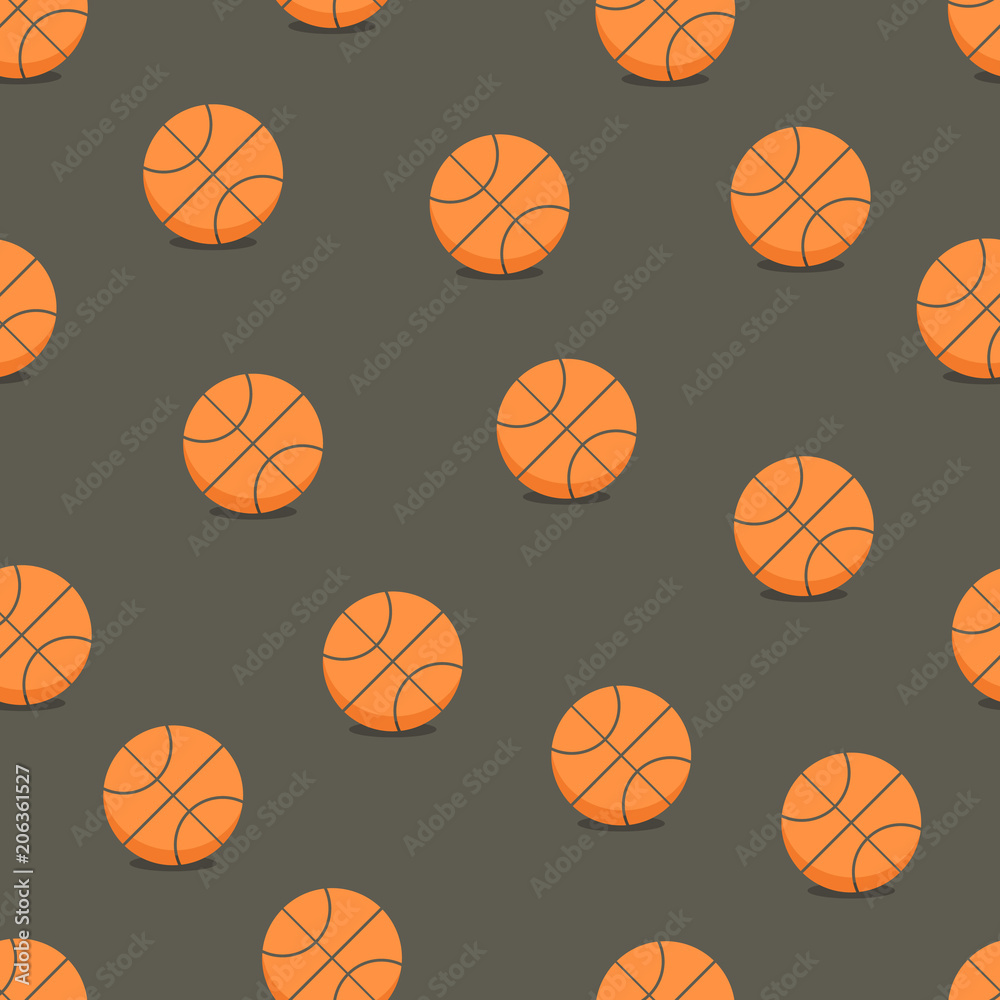 Basketball balls vector seamless background