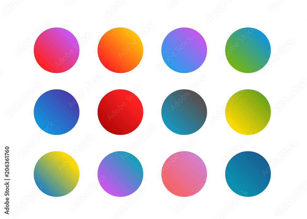 Trendy gradient background vector set Trendy gradient background vector set