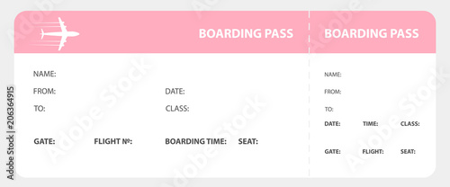 Pink boarding pass