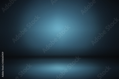 dark and soft blue  abstract wall and studio room gradient background © khwanchai