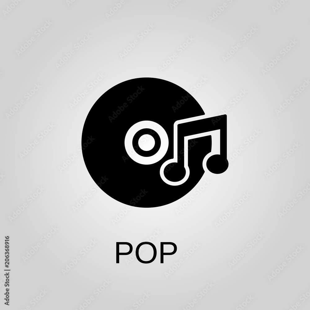 Vanære Problemer Gå glip af Pop music icon.Pop music symbol. Flat design. Stock - Vector illustration  Stock Vector | Adobe Stock