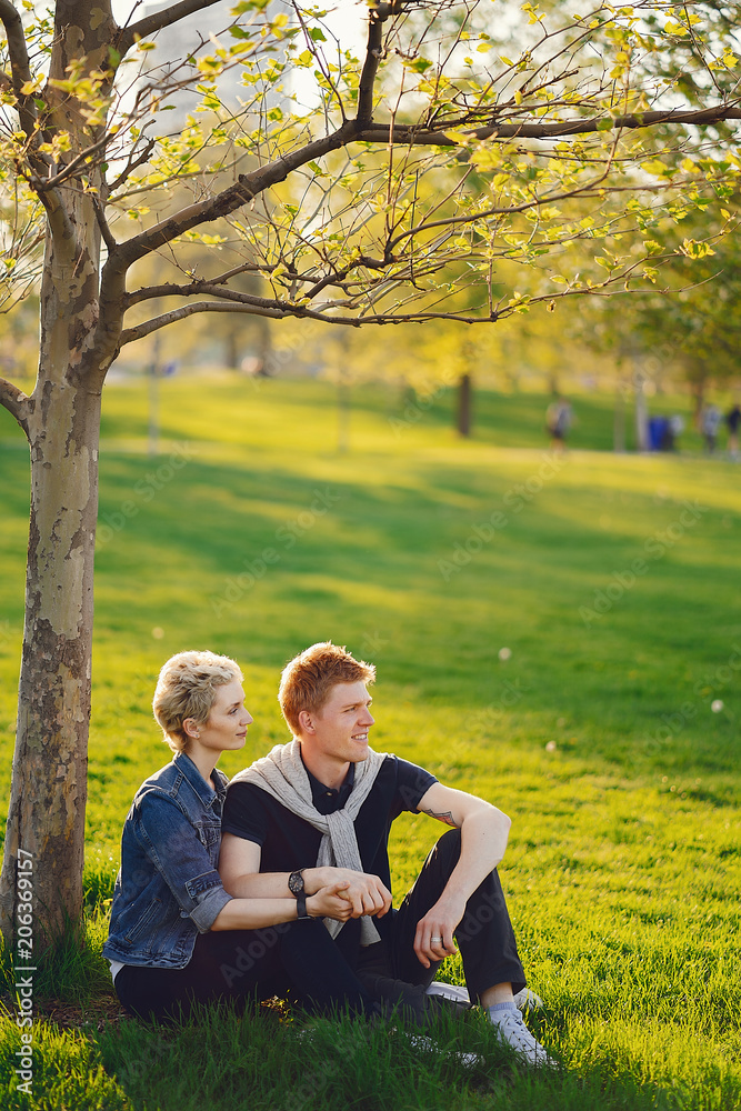 Fototapeta premium stylish american family