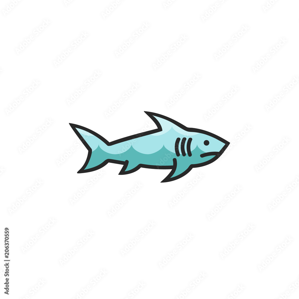 Shark icon, isolated on white background. Template for your project. Shark icon, isolated on white background. Template for your project.