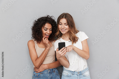 Portrait of two happy young women
