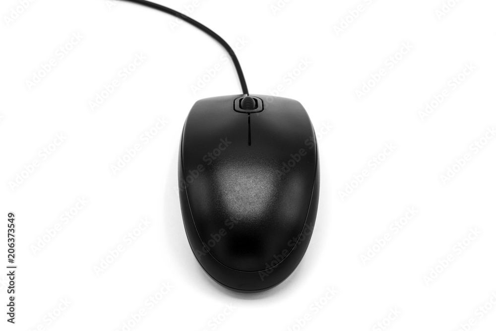 black computer mouse isolated on white background black computer mouse isolated on white background