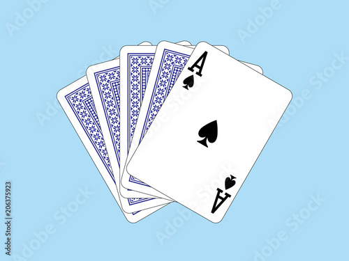 Playing Cards - Ace of spades and four cards